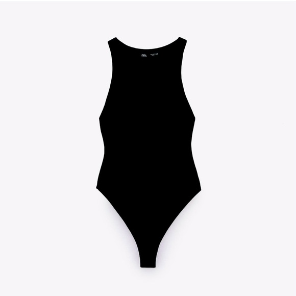 Zara Halterneck black bodysuit small tank top sleeveless body suit - Picture 1 of 4